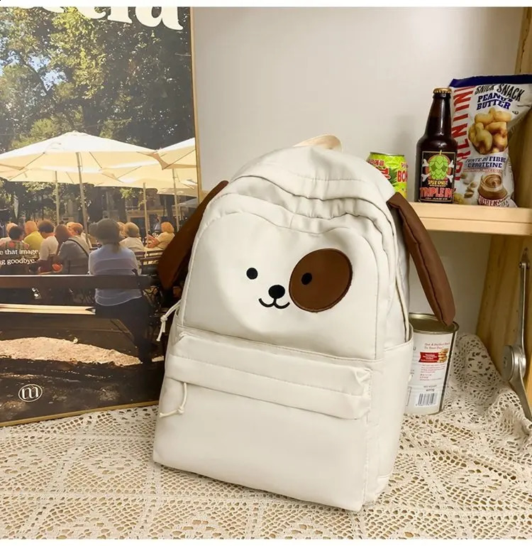 Harajuku Schoolbag Womens Cute Dog Student Backpack Fashion Cartoon Girls Backpack Large Capacity Student School Bag 241230