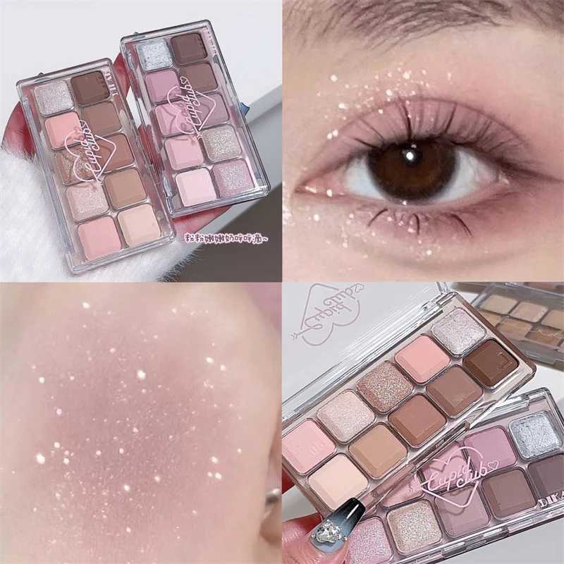 Matte Earthy Color Eyeshadow Palette Nude Grey Pink Eye Shadow Lasting Waterproof Glitter Korean Eyes Make-up Women CosmeticsXJ241230
