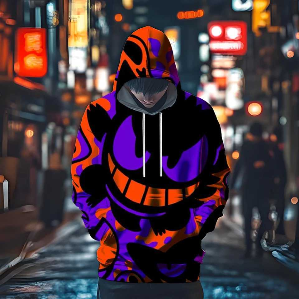(Miniso) Japanese anime Pocket Monsters Gengar autumn hoodie Street waist style comfortable shirt mens hoodie new hoodie and sweatshirt W241230