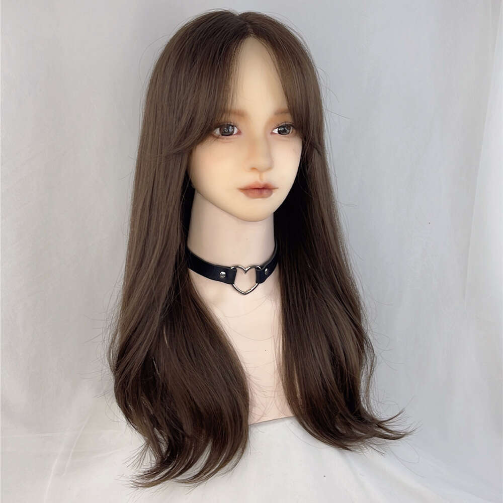 Lace Front Wig Cover T Shape Jiahe's New High-Temperature Silk Simulation Lace Wig With Natural Split Bangs And Long Curly Hair, Hand Woven Headb