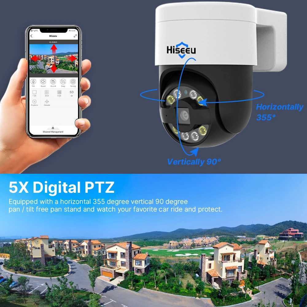 Hiseeu 4K 8MP POE PTZ IP Camera 5X Digital Zo Face Detection Outdoor Video Surveillance CCTV Cameras for Xmeye NVR Z241230