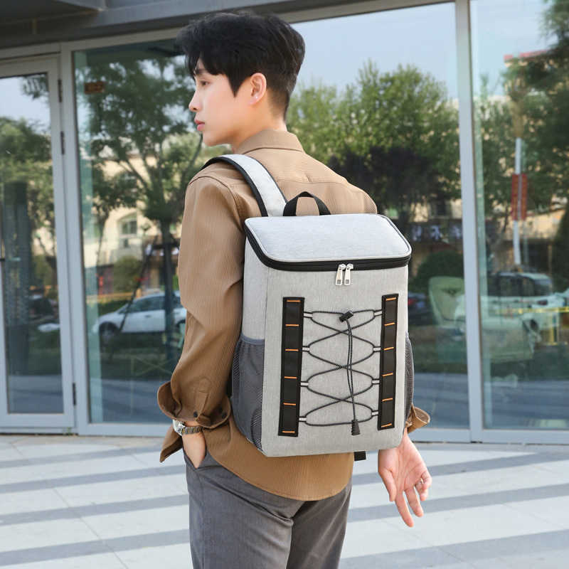 Insulated Bag Large Capacity Minimalist Backpack Oxford Cloth Lightweight Portable Insulated Inner Compartment Refrigerated Ice Pack 240920