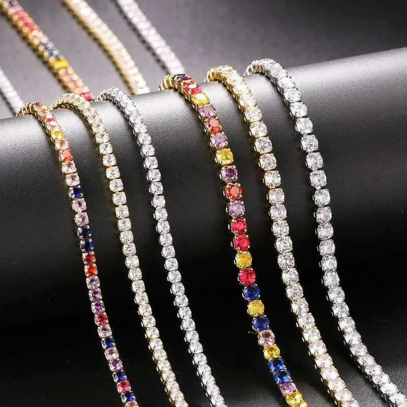 Luxury sexy necklace tennis chain necklace suitable for women cubic zirconia crystal short hip-hop necklace decorative jewelry W241230