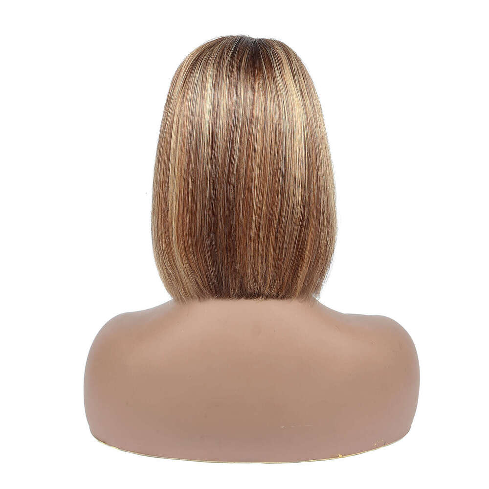 Lace Front Wig Cover T Shape Real Hair Wig Female T-Shaped Front Lace P4-27 Cross Piano Color Bobo Headset Kq2 Kq2