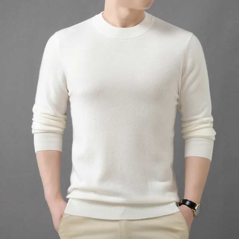 Luigi 00% Pure Merino Wool Sweater Mens Round Neck Pullover Top 2025 Springtime Thin Solid Color Sweater Mens Fashion Jumper W241230