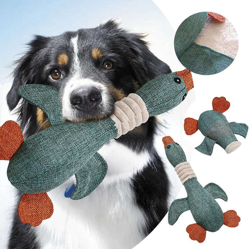 DHPET Squeaky Goose Durable Chew Aggressive Chewers Breed Dog Cat Play Interactive Toys for Small Medium Dogs Teething 12.99 Inch