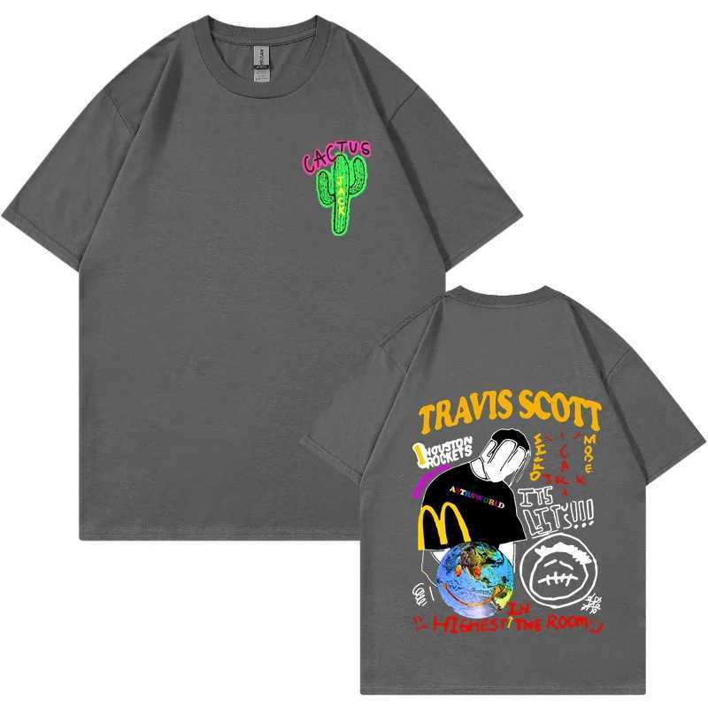 New Fashion Hip Hop T-shirt Mens ASTROWORLD Harajuku T-shirt Your Letter Printed T-shirt Here Top W241230