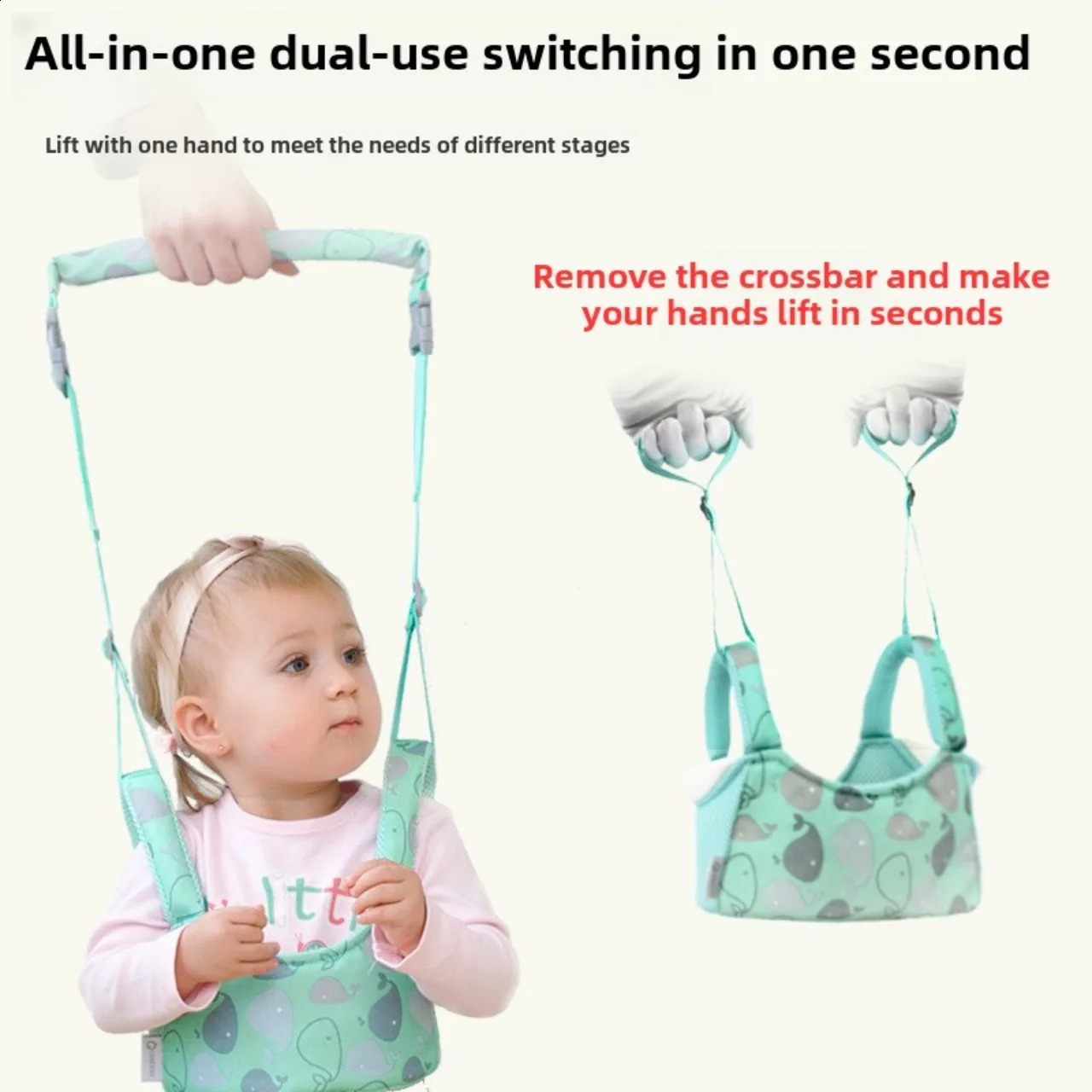 Portable Toddler Assisted Walking Learn Harness Child Walker Baby Safe Belt Breathable Protective Kid Supportive Auxiliary Strap 241230
