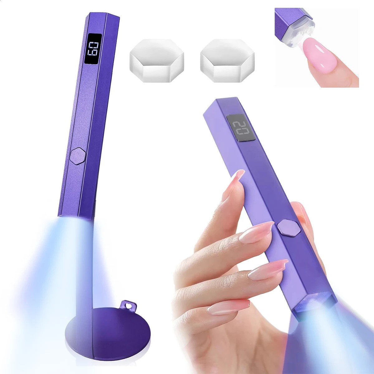 DianaBeauty mini handheld UV Led lamp for nails portable rechargeable nail dryer for curing gel polishing with display screen 241230