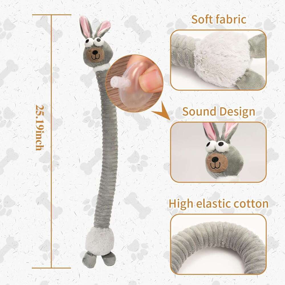 DHPET Plush Dog Toy Squeaky Cute Stuffed Animal Toy for Small Medium Dogs Teething Chew Toy for Puppy Interactive Playmate Reduces Anxiety Durable