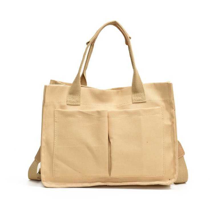 College Student Class Canvas Bag, Female 2024 New Casual Versatile Shoulder Bag, Large Capacity Commuting Tote Bag
