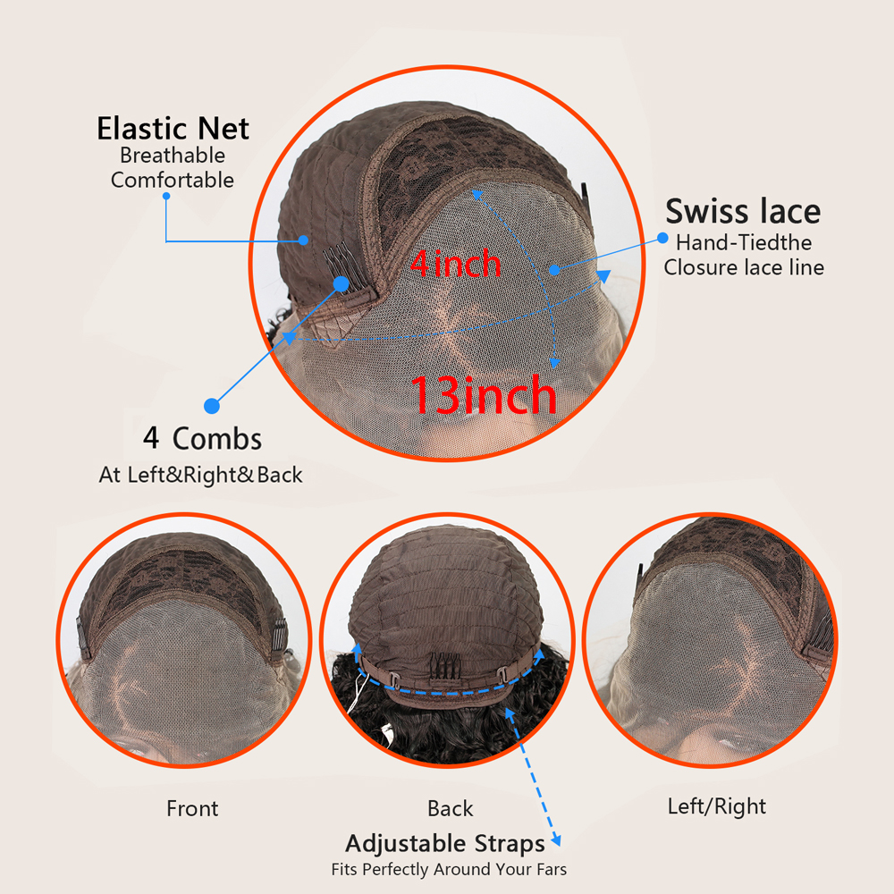 13*4 Lace Front Synthetic Deep Wave Wigs 180Density Klein Blue Curly Wig For Christmas Party Cosplay Use Heat Resistant Fiber Resemble Human Hair