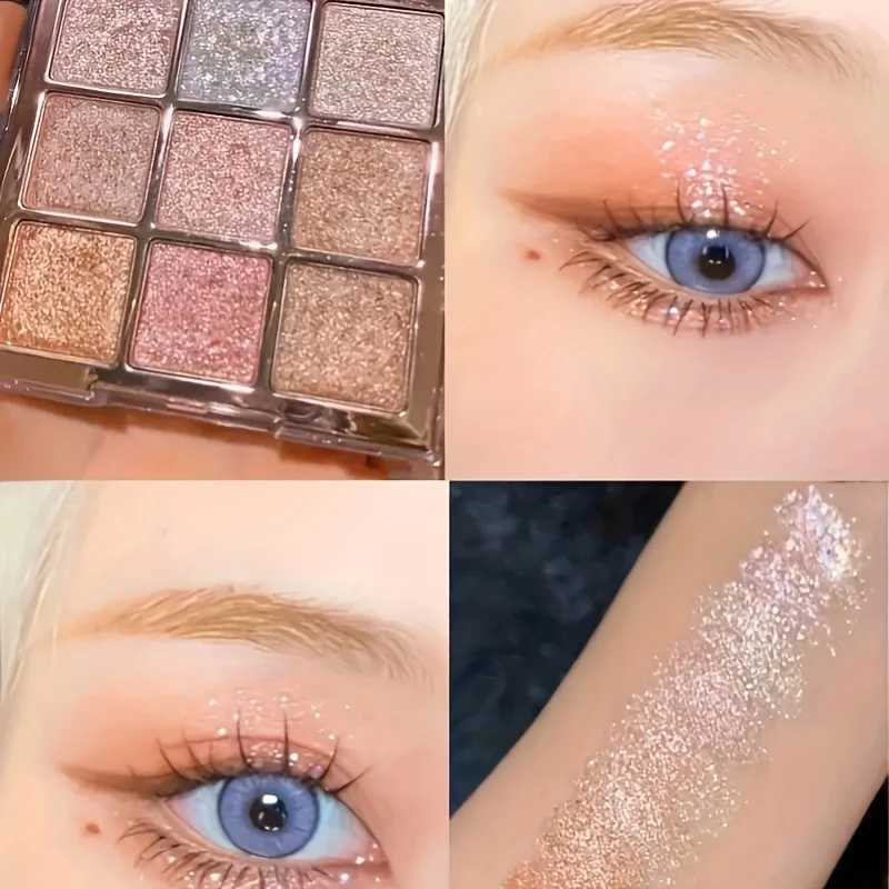 Glitter Sequin 9 Colors Eyeshadow Palette Shimmer Matte Waterproof Christmas Halloween Snowflake Eyeshadow Palette CosmeticsXJ241230