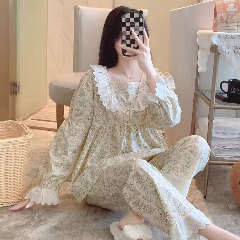B797-Pure cotton nightdress for women summer short sleeves can be worn outside round neck summer thin home clothes