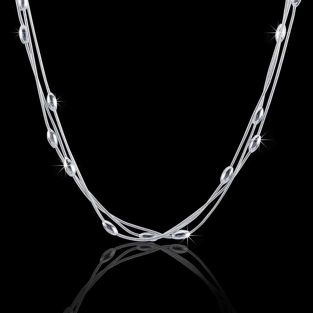 925 sterling silver charm bead necklace suitable for womens luxury fashion parties weddings jewelry Christmas gifts W241230