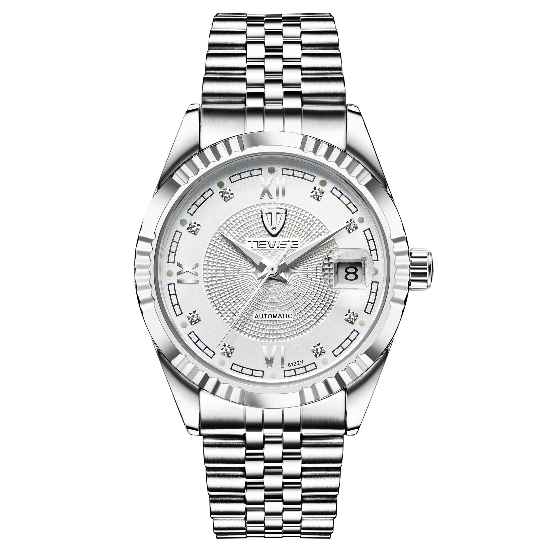 TEVISE Mechanical Watchs Men Waterproof Calendar Watch Leisure and Fashionable Stainless Steel Designer Mens Watch Luminous Automatic Wristwatch T012 