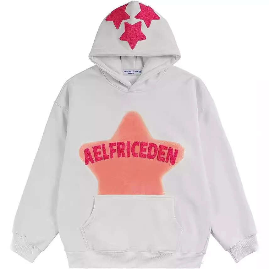 American High Street Y2K Trendy Brand Hip Hop AELFRICEDEN Star Printed Casual Sports Hoodie