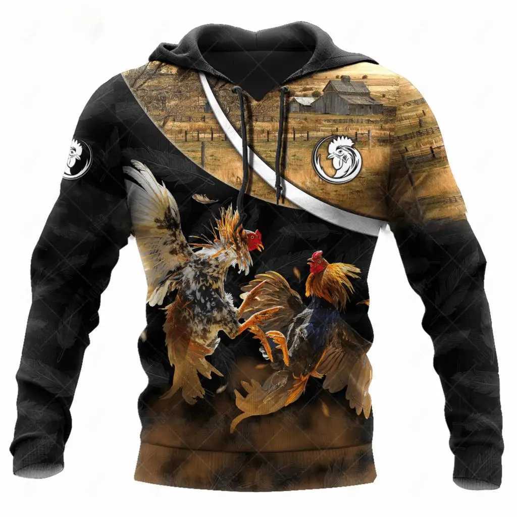 Mens Hoodie Mexican Hoodie 3D Printed Rooster Graphic Top Autumn Long Sleeve Street Mens Hoodie W241230