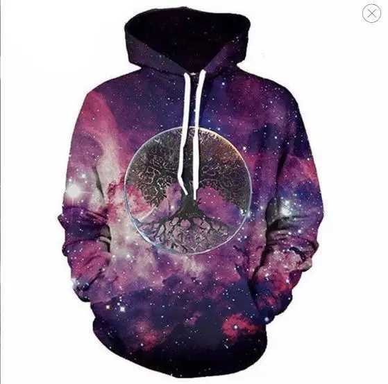 202 Space Galaxy mens/womens sportswear 3D clothing brand hooded printed cashmere nebula jacket W241230
