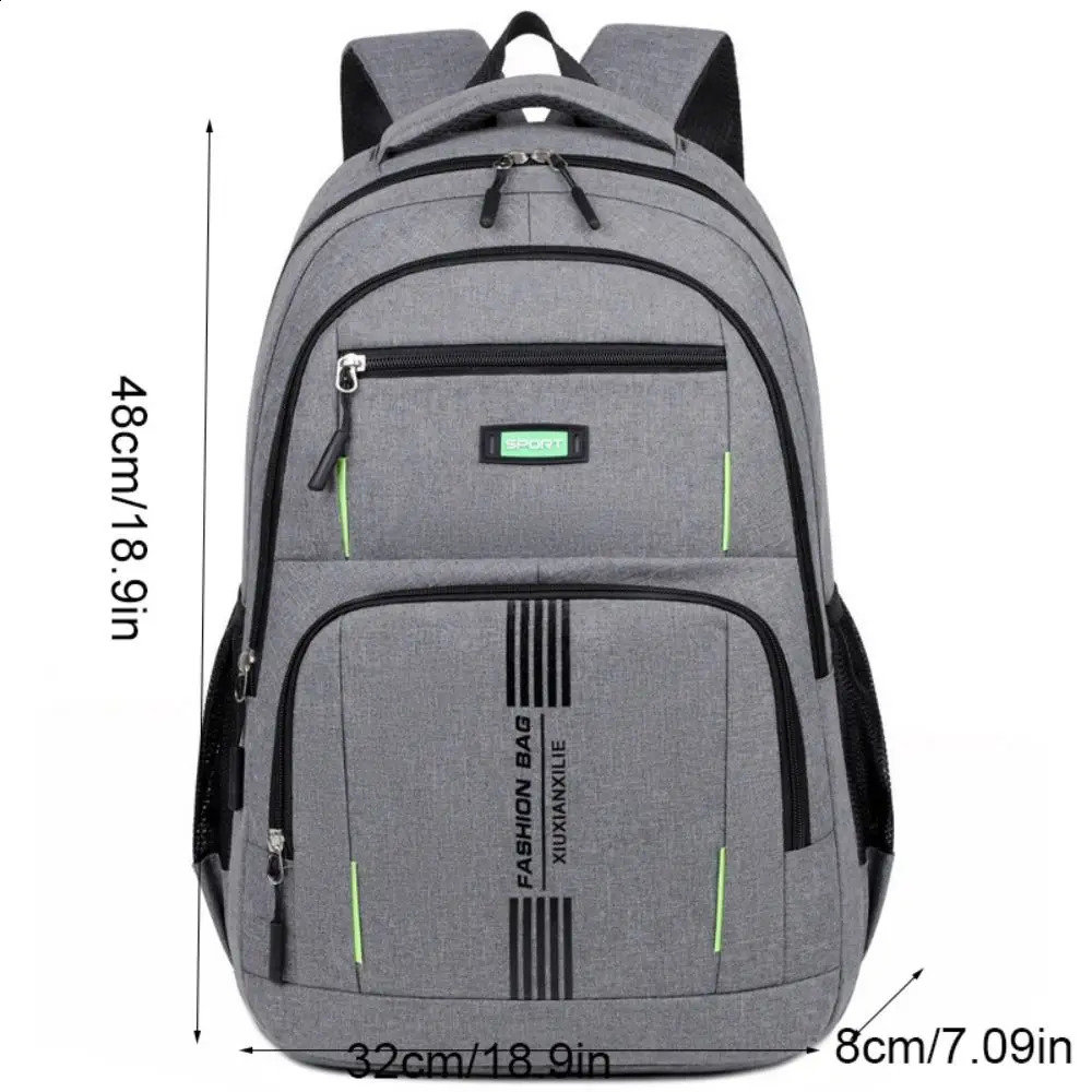 Solid Color Mens Backpacks Multi-functional Large Capacity Student School Bag Widened Shoulder Straps College Style 241230