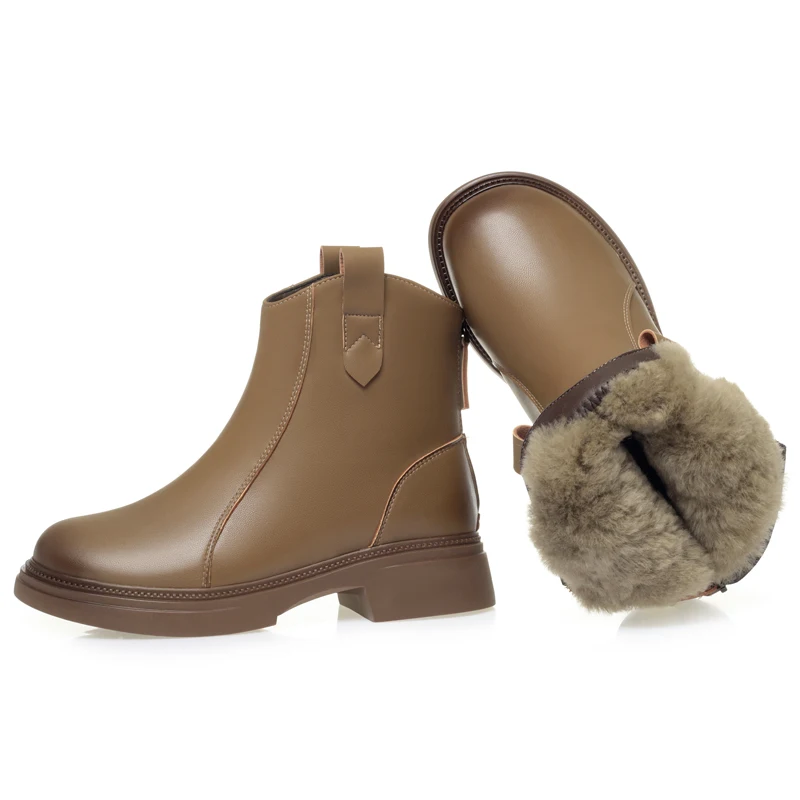 AIYUQI Women's Snow Boots Anti-Slip Warm Women Ankle Boots Large Size Winter Female Boots