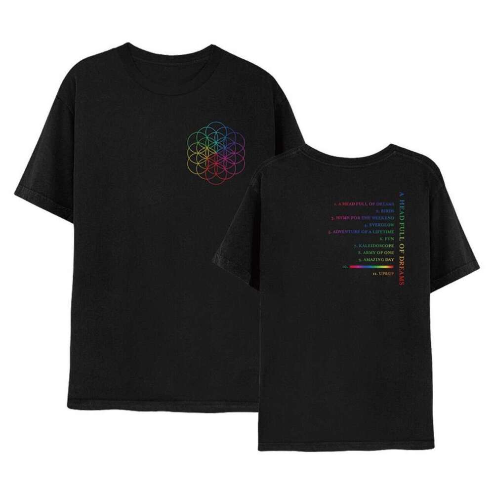 New World Tour T-shirt Coldplay Same Y2K Men's and Women's Street Trendy Top