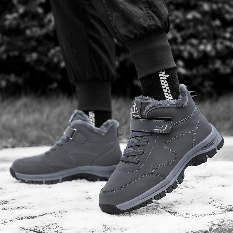 Women Mens Boots Winter Cotton Plush Pu Leather Waterproof Sneakers Climbing Hunting Shoes Outdoor Warm Hiking Boot 240904