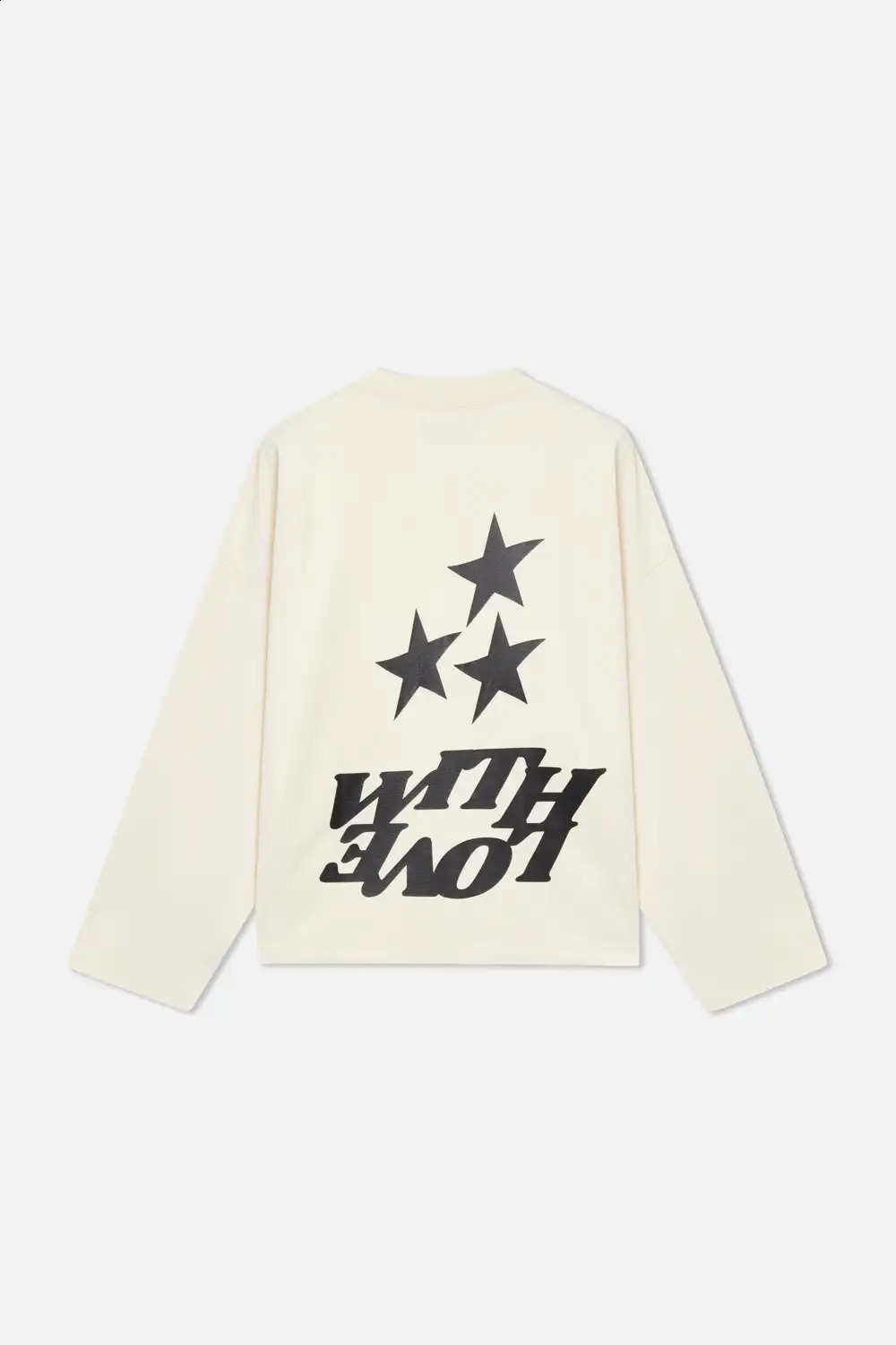 Oversized Vintage Com Ecru Sweatshirt Long Sleeves T shirt Casual Letters Hiphop Harajuku Streetwear Y2k Tops Men Women Clothing 241224