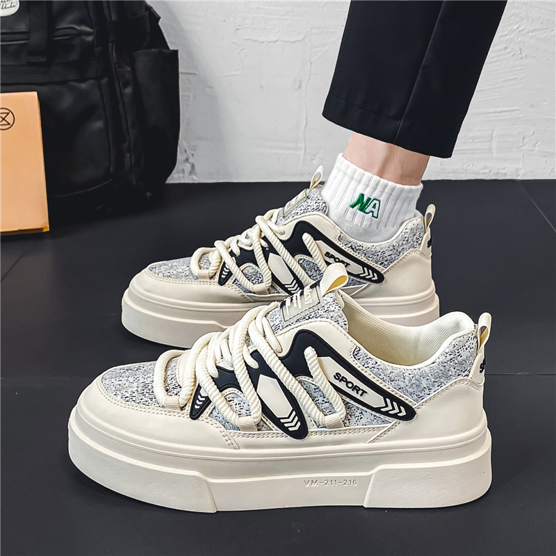 Men Casual Thick Sole Fashion Low-Top Skateboard Versatile Designer Shoes Triple Black Green Orange fashion