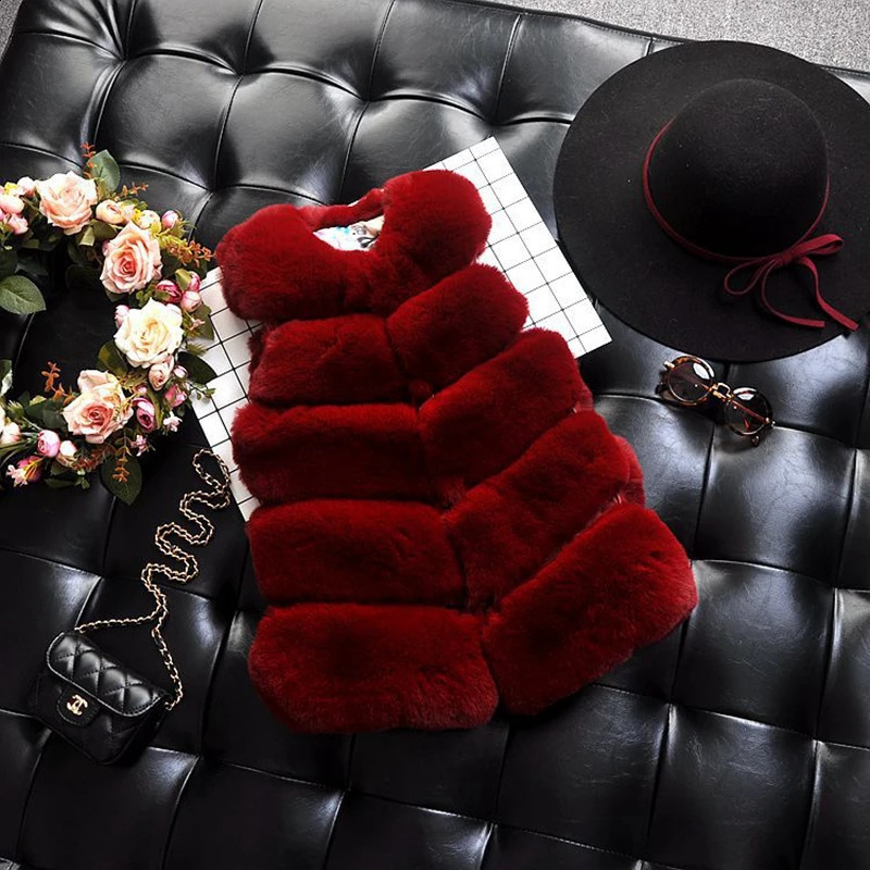 Kids Girls Faux Fur Vest Coats Winter Warm Waistcoat Sleeveless Children Fur Jacket Baby Girls Outwear 241230