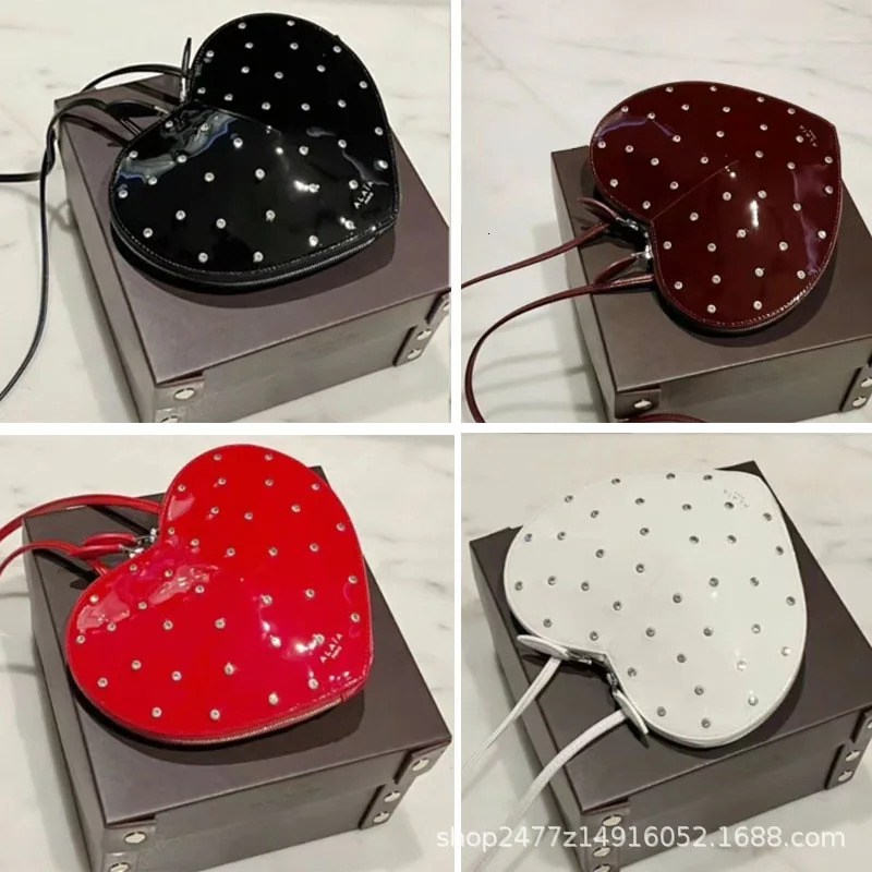 2024Nichedesign Genuine Leather Peach Crossbody hot Bag: High-Quality, 3D Love Heart Design