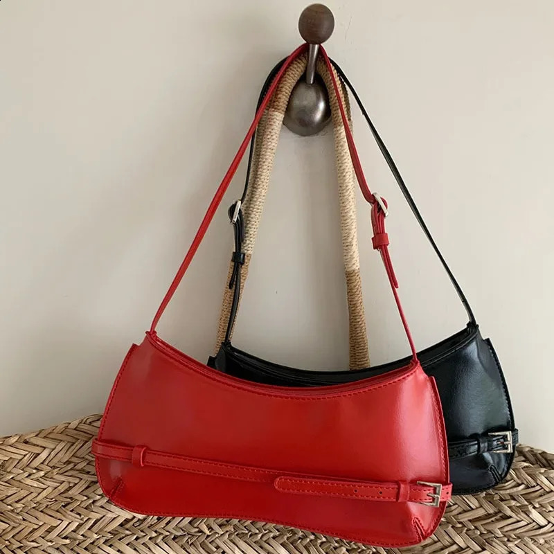 French Niche n Cowhide Shoulder Handbags HighEnd Party Bags Fashion Handheld Underarm Baguette Bag 241226