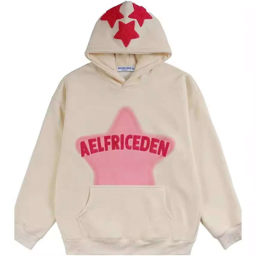 American High Street Y2K Trendy Brand Hip Hop AELFRICEDEN Star Printed Casual Sports Hoodie