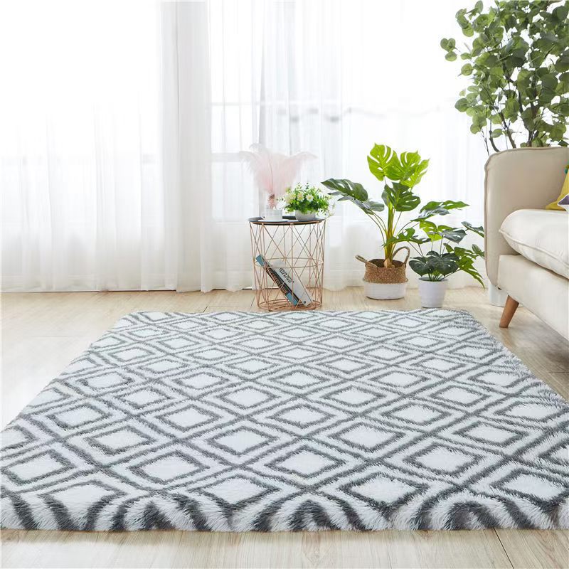 4625-55.8-BB-Simple Rectangular Solid Color Silk Carpet Bedroom Bed Living Room Sofa Blanket