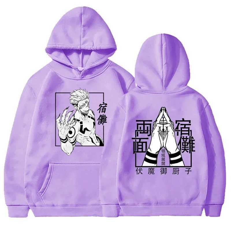 Jujutsu Kaisen Ryomen Sukuna Printed Hoodie Fashion Anime Graphic Wool Sleeping Mens Casual Loose Comfortable Hoodie W241230