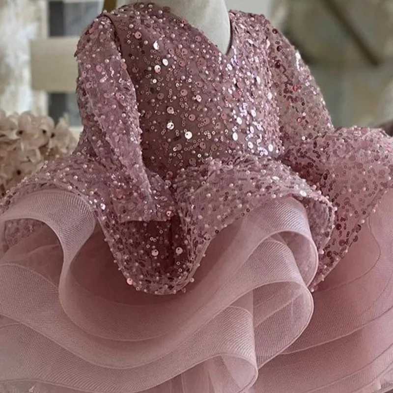 Girl's Dresses Baby Girl Princess Sequins Tutu Dress Long Sleeve Infant Toddler Child Bow Vestido Party Wedding Birthday Baby Clothes 1-12YY24122