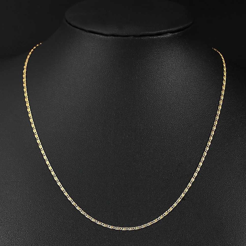 925 sterling silver 16/18/20/22/24 inch gold 2MM chain necklace suitable for fashionable wedding gifts and jewelry for women and men W241230