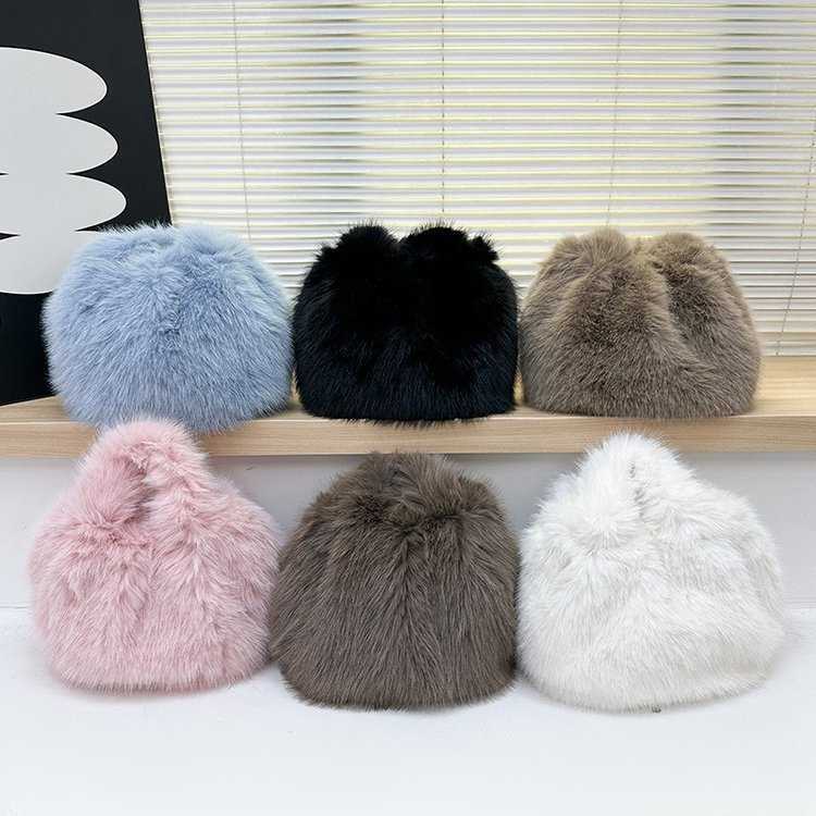 New Autumn and Winter Furry Bag for Women with High-end Feel, Hand-held Bill of Lading Shoulder Bag, Large Capacity Crossbody Bag, Tote Plush Bag