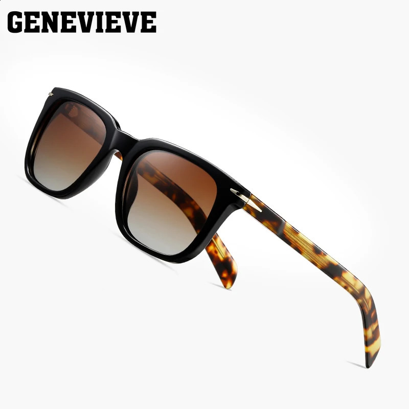 GENEVIEVE Fashion Geometric Square Frame Sunglasses UV Protection Polarized Sunglasses Customizable Prescription 241230