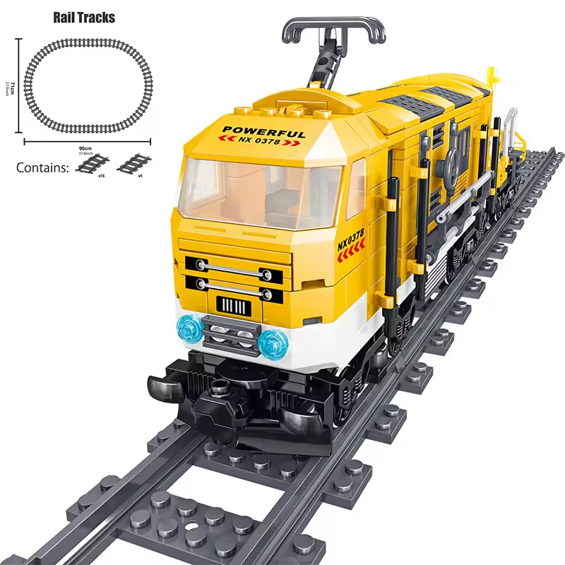 Technical City Series Rail Maintenance Train RC Electric Power Function Motor Tracks Set Building Blocks Toys for Boys MOC Gift Y241230