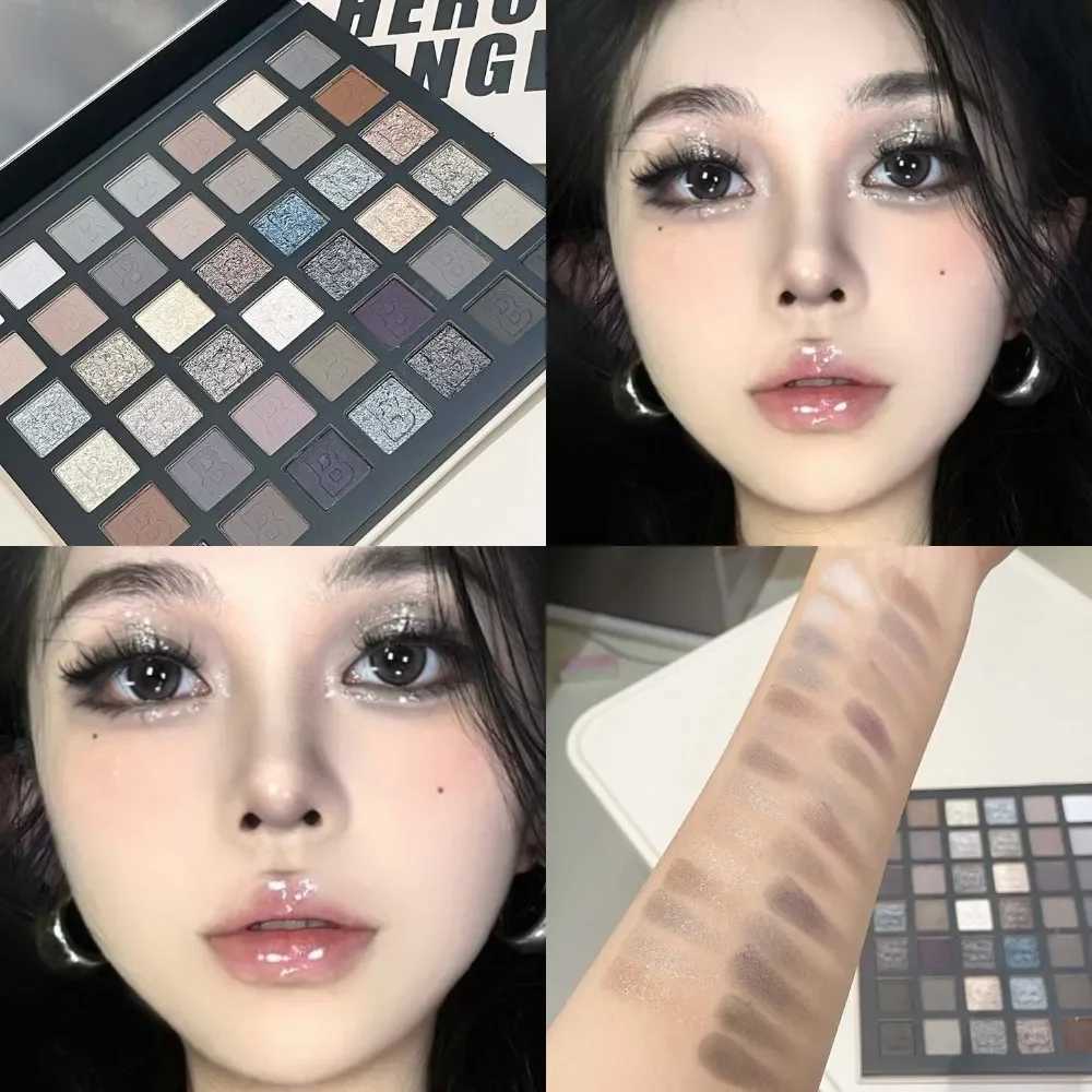 42 Colors Eye Shadow Smoky Color Palette Glitter Matte l Cement Gray Eyeshadow Palette Korean Makeup Punk Black Eye CosmeticXJ241230