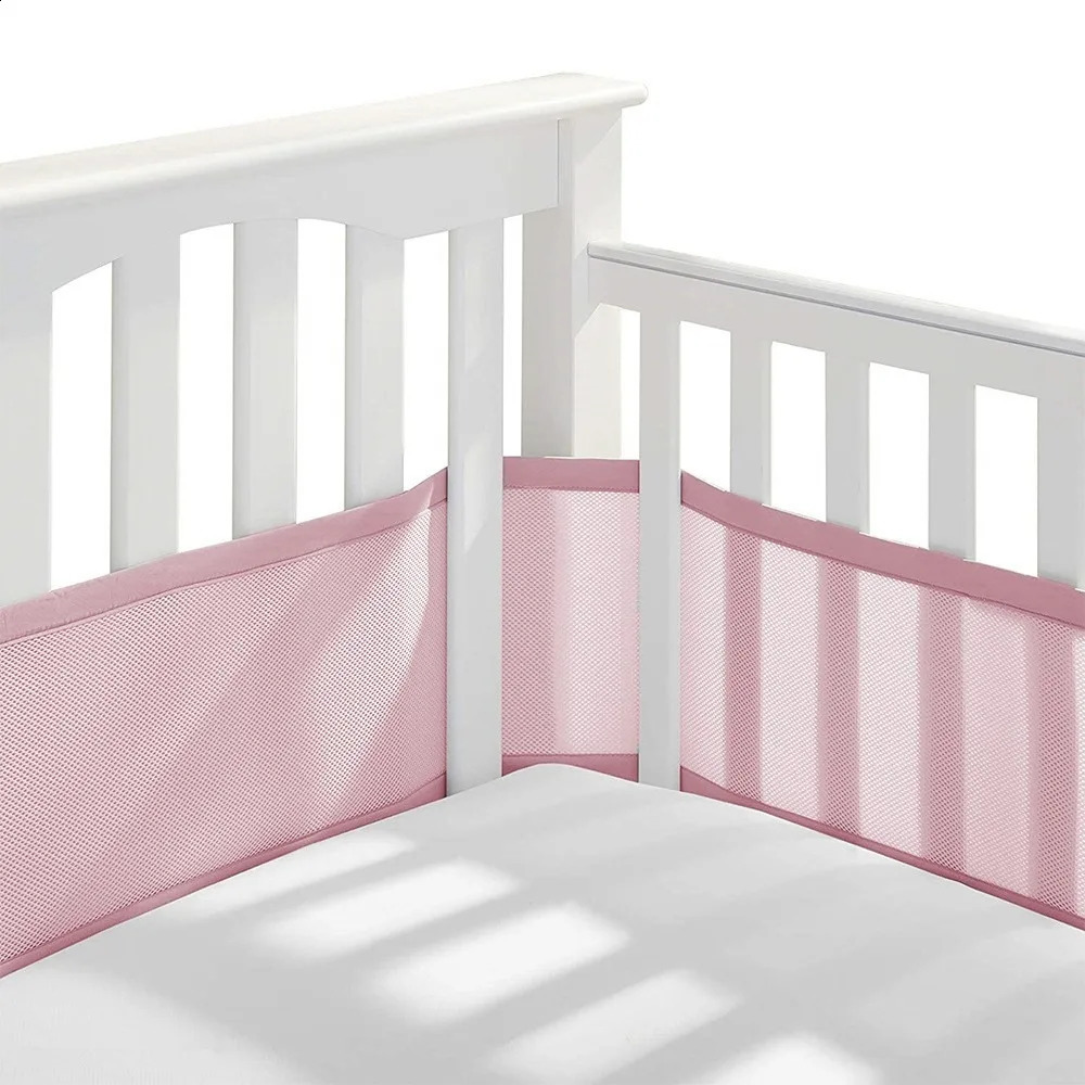 Breathable Mesh Soft Baby Bed Bumper Crib Pad Protection Bedding Baby Anti-collision Bebe Crib Protector Cot Fence Room Decor 241227