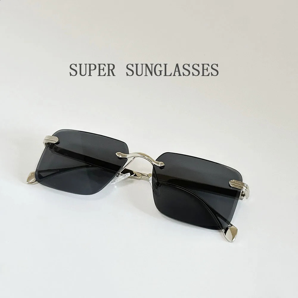 Fashion Rimless Sunglasses Women Outdoor Sunglasses For Men Vintage Trending Glasses Lentes Oculos Drop 241230