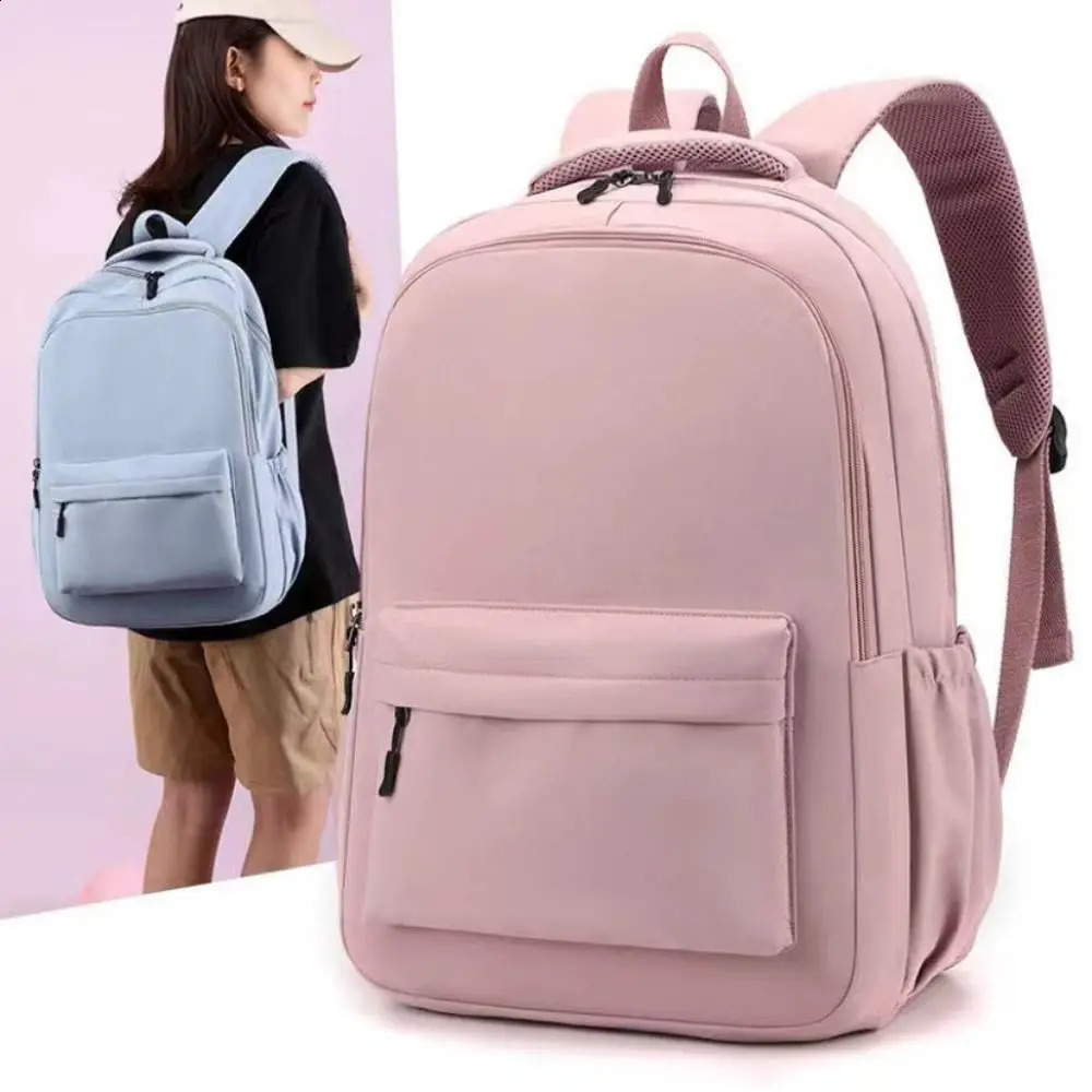 Fashion Large Capacity Womens Backpack Lightweight Oxford Versatile Backpack Solid Color School Bags Girls 241230