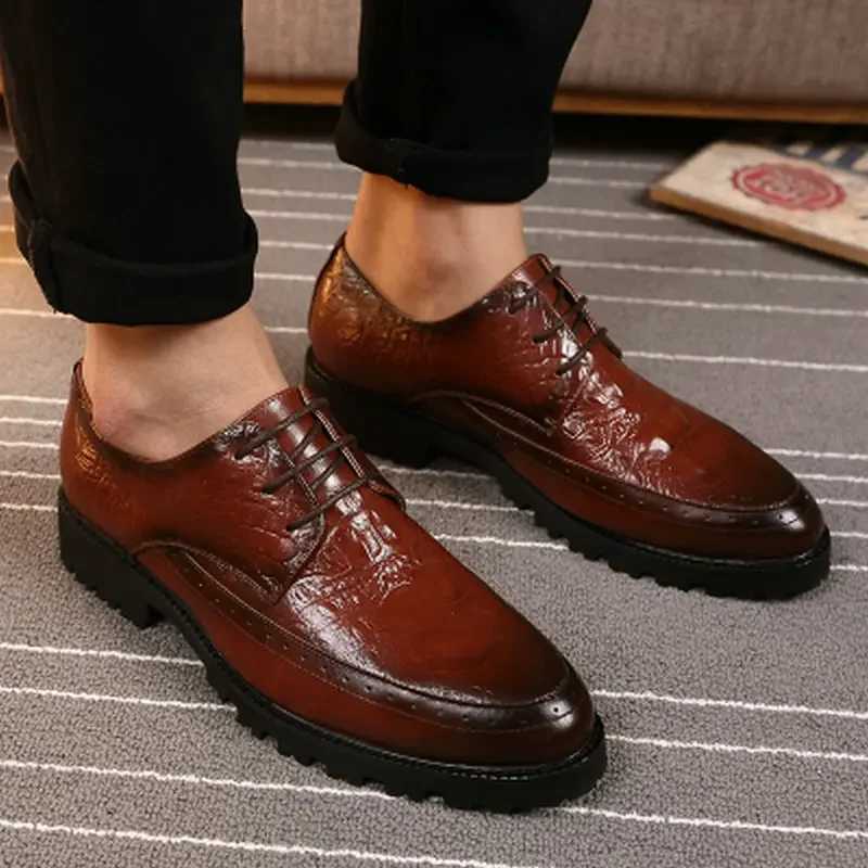 New Fashion Designer Luxury Men Formal Leather shoes Men Dress Shoe Pointed Oxfords Shoes loafers driving shoes ch65XJ241230