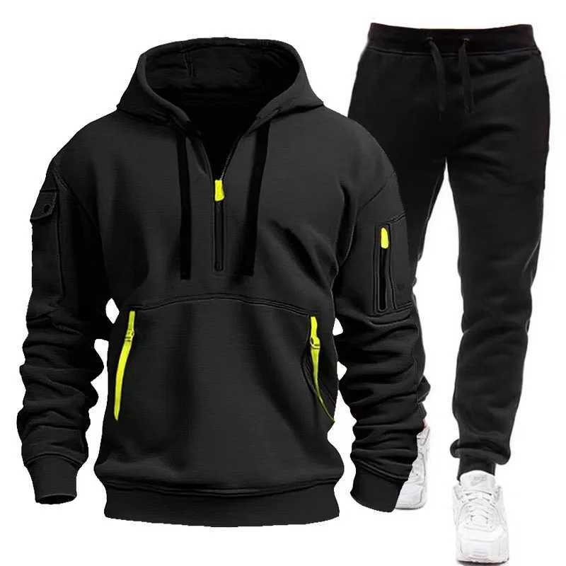 2024 New Sportswear Plus Pants Sweatshirt Wool Zipper Two Size Mens Hoodie Track Set Zipper Hoodie S-3XL W241230