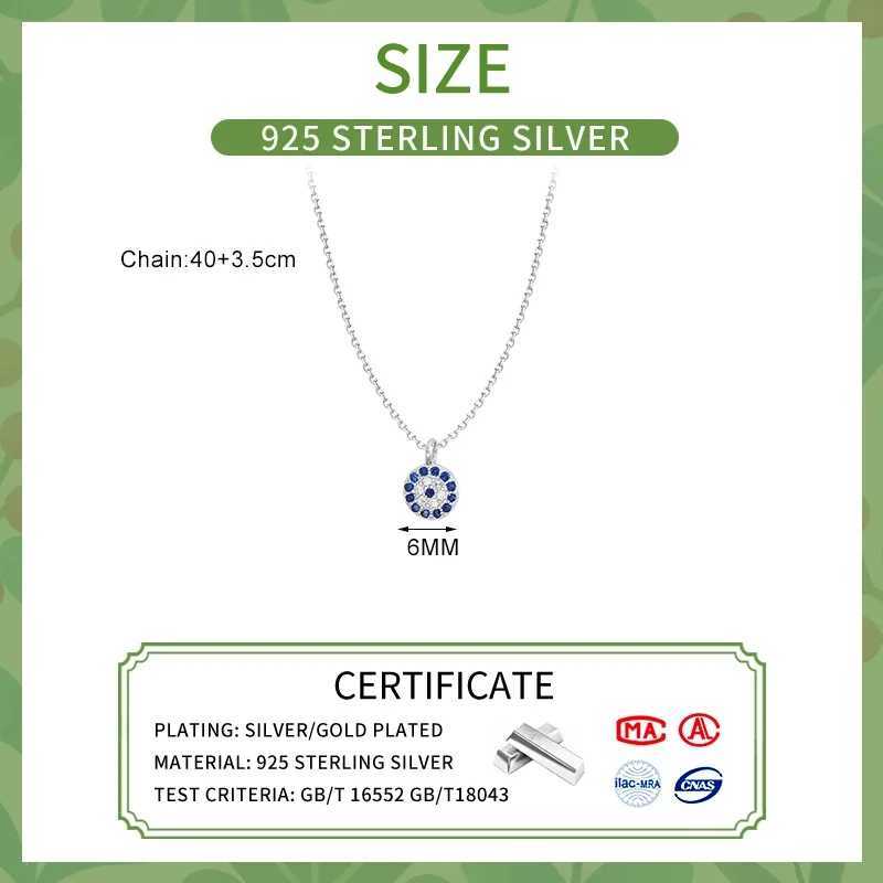 PONYKISS 925 Silver Round Zircon Evil Eye Necklace suitable for womens classic geometric fine jewelry W241230