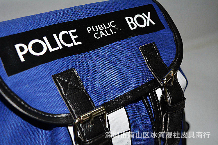 Backpack, Doctor Mysterious School Bag, Washed Canvas, Men's and Women's High Quality Strap Backpack