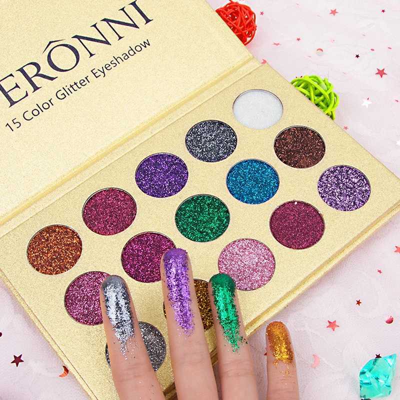15/24 Colors Diamond Sequin Eyeshadow Palette Shimmer High Pigment Powder with Glitter and Satin Long Lasting Waterproof MakeupXJ241230