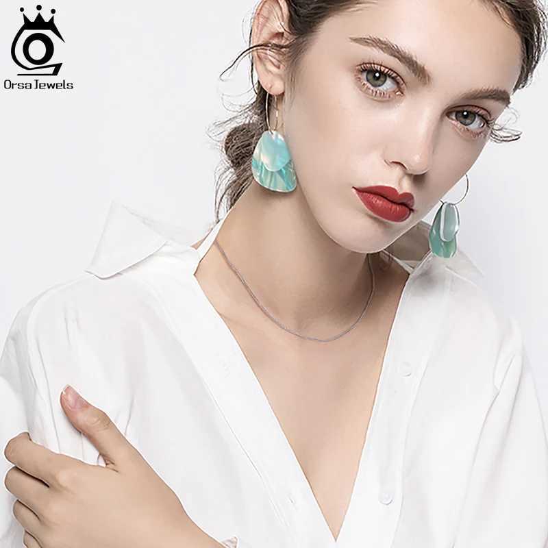 Orsa Jewels Itan Handmade 1.2mm Chopin Chain Necklace Pure Silver 925 Pure Silver Womens 14K Gold Plated Chain Jewelry SC53 W241230